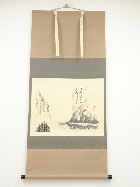 JAPANESE HANGING SCROLL / HAND PAINTED / LANDSCAPE